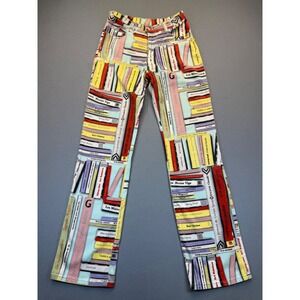 JPG Jean Paul Gaultier Vintage Library Book Graphic Print Jeans Straight Leg 26